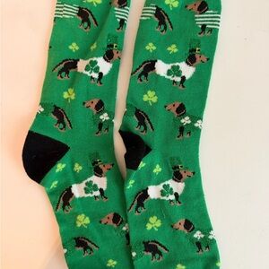 New Never Worn Dachshund St. Patrick’s Day Green Women’s Socks